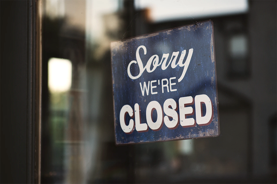 shop closed sign