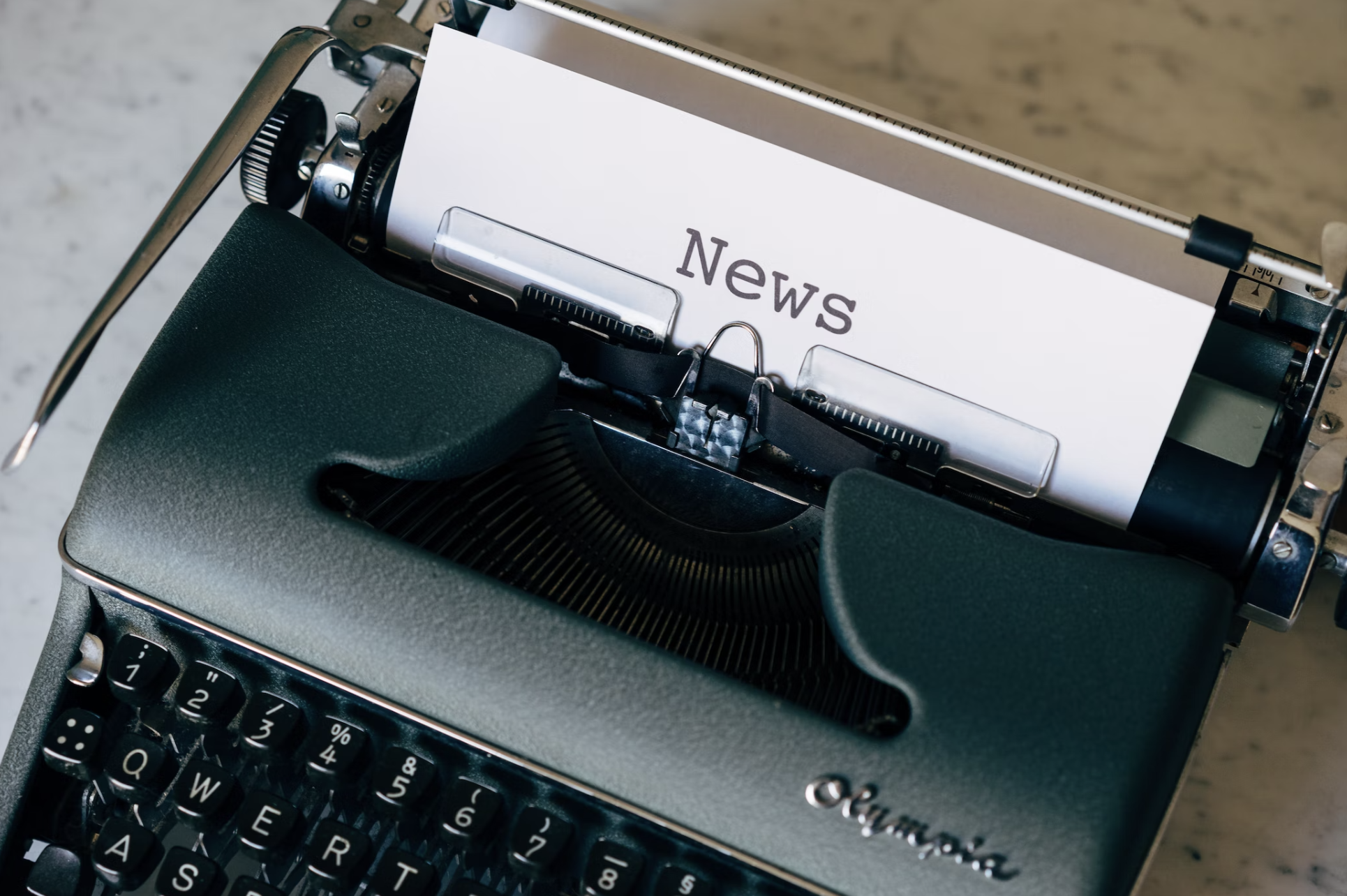 news on a typewriter